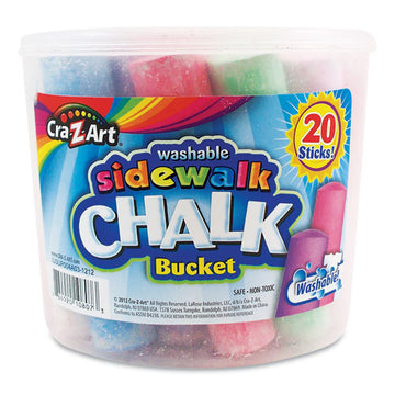 Cra-Z-Art® Washable Sidewalk Jumbo Chalk In Storage Bucket With Lid And Handle, 20 Assorted Colors freeshipping - TVN Wholesale